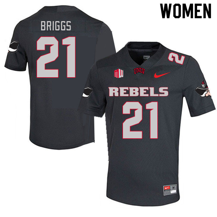 Women #21 Spencer Briggs UNLV Rebels 2023 College Football Jerseys Stitched-Charcoal